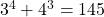 3^4+4^3=145